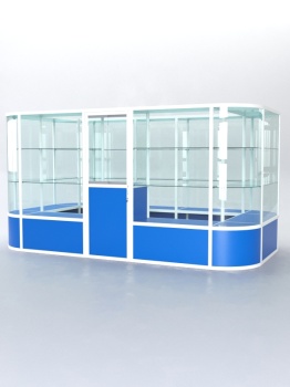 Павильон торговый из профиля островной №4б, Делфт голубой U525 ST9 + Белый