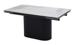 Стол АРИЯ 160 PANDORA LIGHT, керамика / Черный каркас