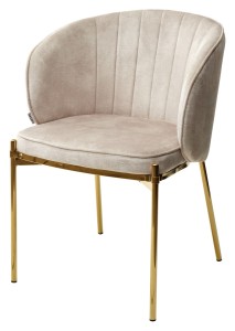 Стул DIANA UF912-11B античный бежевый, велюр / золотой каркас