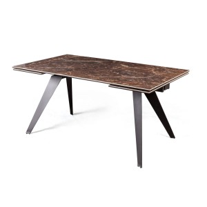 Стол раскладной Грант (160+40+40), мрамор испанская керамика коричневый