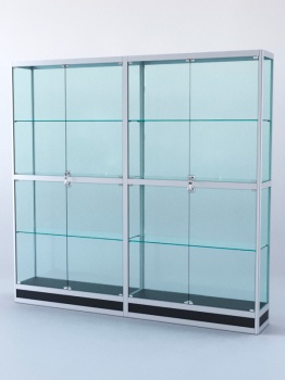 Витрина "ПРЯМОУГОЛЬНАЯ" №4-2м-300-2 (задняя стенка - стекло), Черный