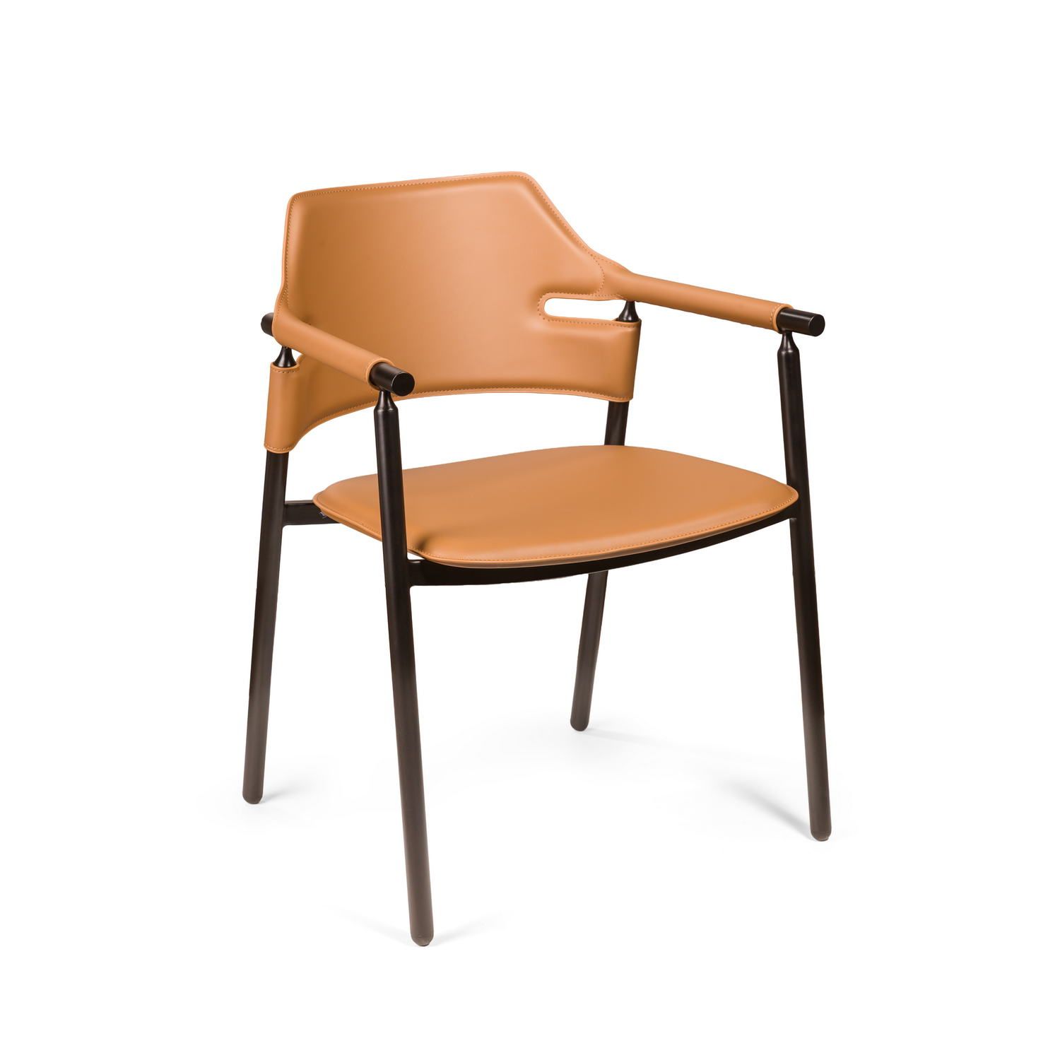 Стул с подлокотниками Сьют, коричневый