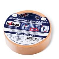 Клейкая двухсторонняя лента 25 мм х 10 м, ТОНКАЯ ОСНОВА полипропилен, UNIBOB, 38915