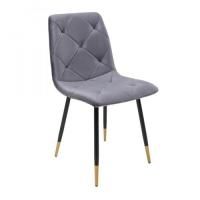 Стул Gill, темно-серый велюр, черный