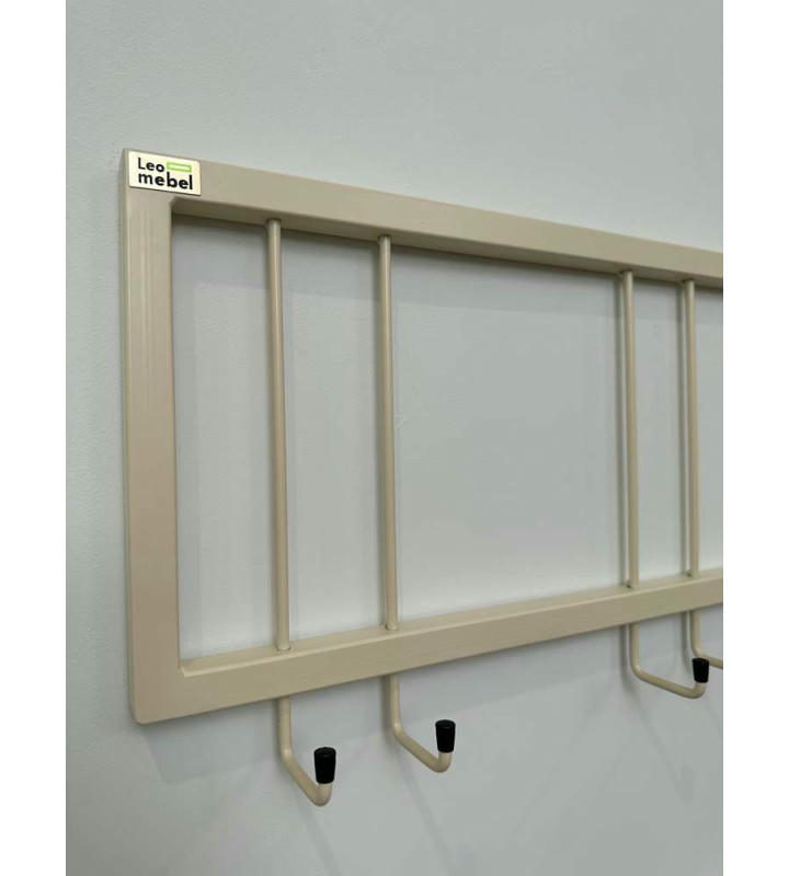 Вешалка настенная металлическая с крючками -115 (бежевый) цена 2 700 ₽ Вешалка настенная металлическая с крючками -115 (бежевый)