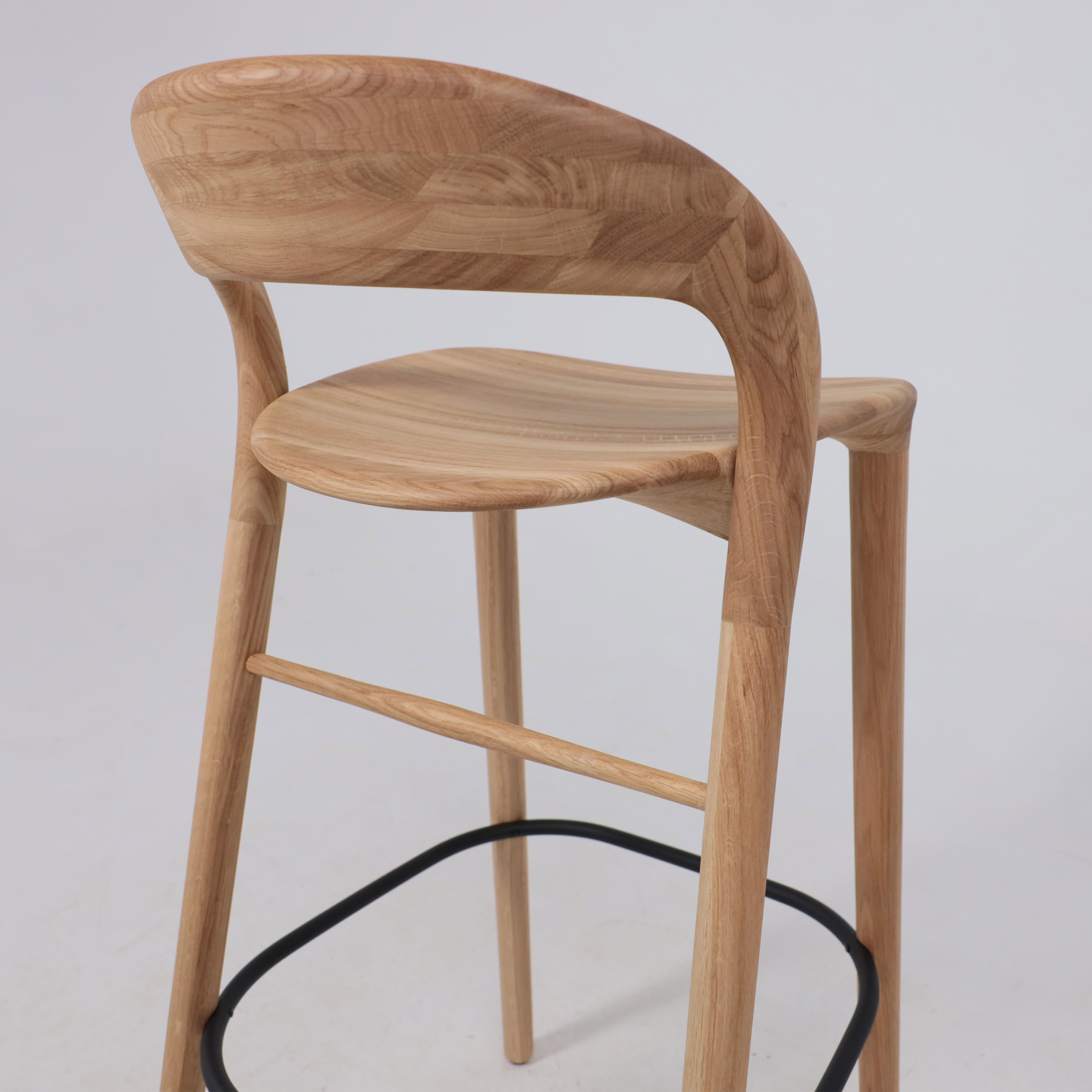 Стул барный Мэри, дуб натуральный, массив дуба