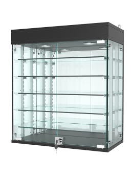 Витрина "АТРИУМ" с регулировочными полками настенная №1А-6Г-РЕГ, Черный