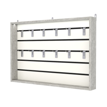 Витрина настенная №3-2ВУ с экономпанелью, без полок, с подсветкой, Метрополитан Грей