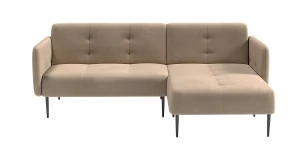 Monaco диван-кровать с шезлонгом, с подлокотниками, бархат бежевый 5