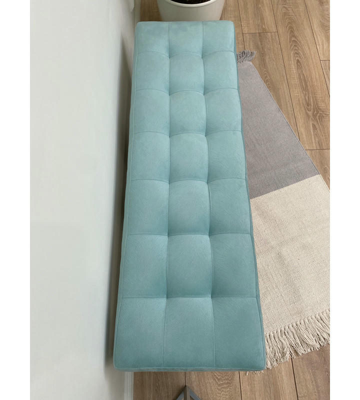 Банкетка Сканди-120-1 (светло-бирюзовый/серый)