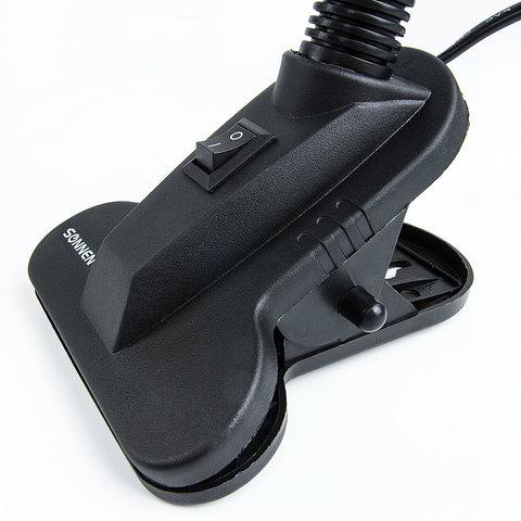 Настольная лампа / светильник SONNEN OU-108, на прищепке, цоколь Е27, черный, 236679