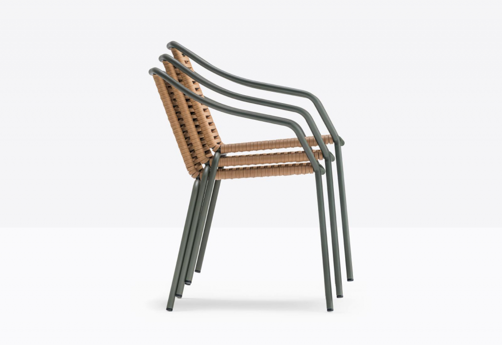 Кресло металлическое плетеное Philía медовый