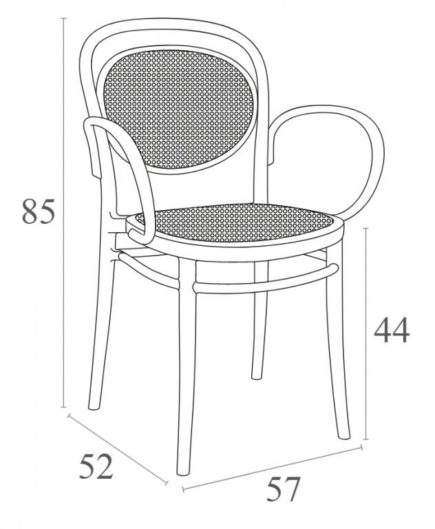 Кресло пластиковое Marcel XL бежевый
