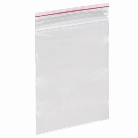 Пакеты с замком "зиплок" (гриппер), комплект 100 шт., 60х80 мм, ПВД, толщина 35 микрон, BRAUBERG, 606207