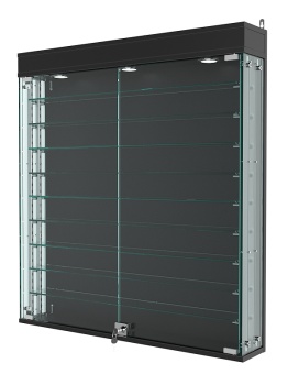 Витрина "АТРИУМ" с регулировочными полками настенная №4А-2-РЕГ, Черный