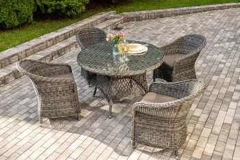 "Равенна" обеденная группа плетеная, цвет графитцвет Графит