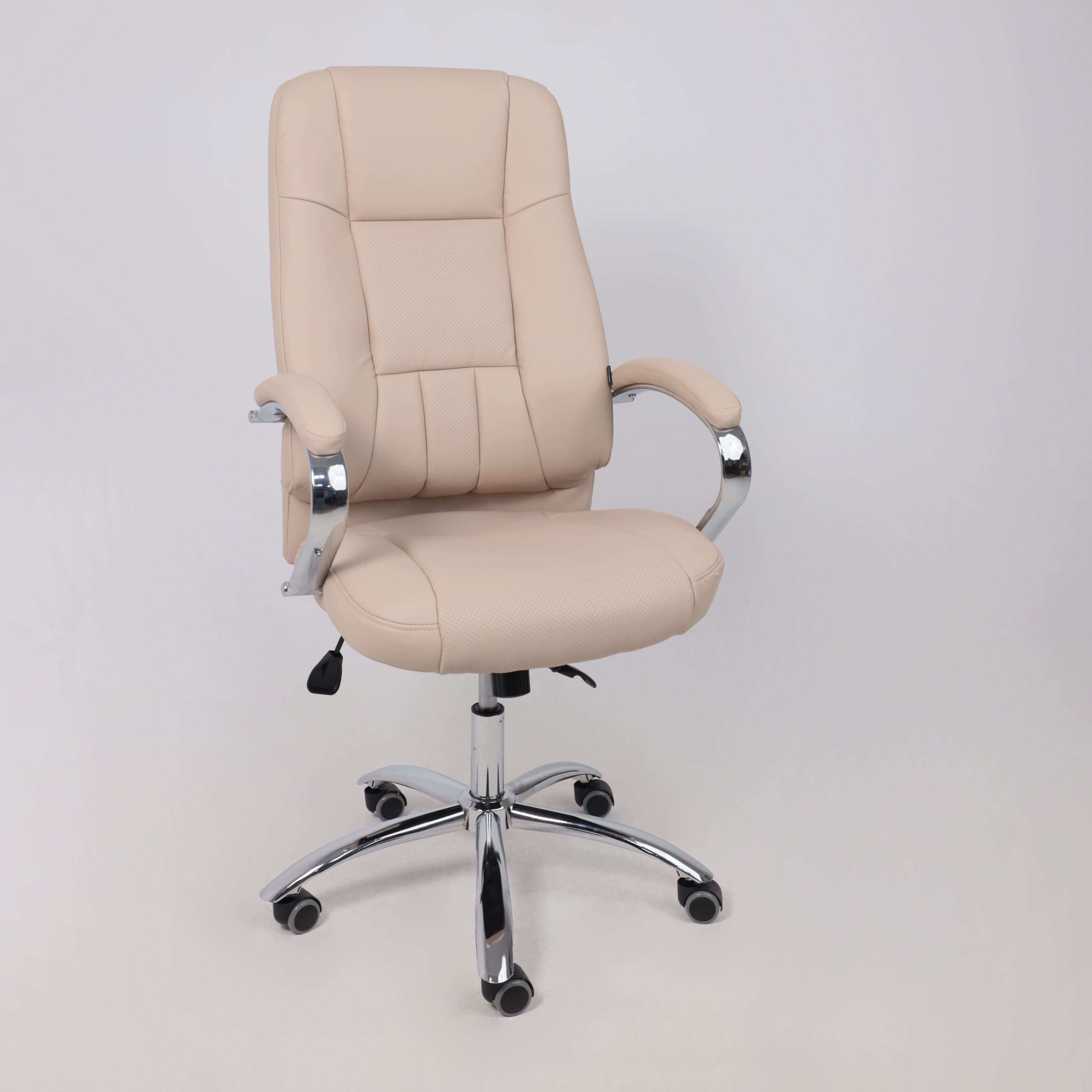 Кресло поворотное King, бежевый, экокожа