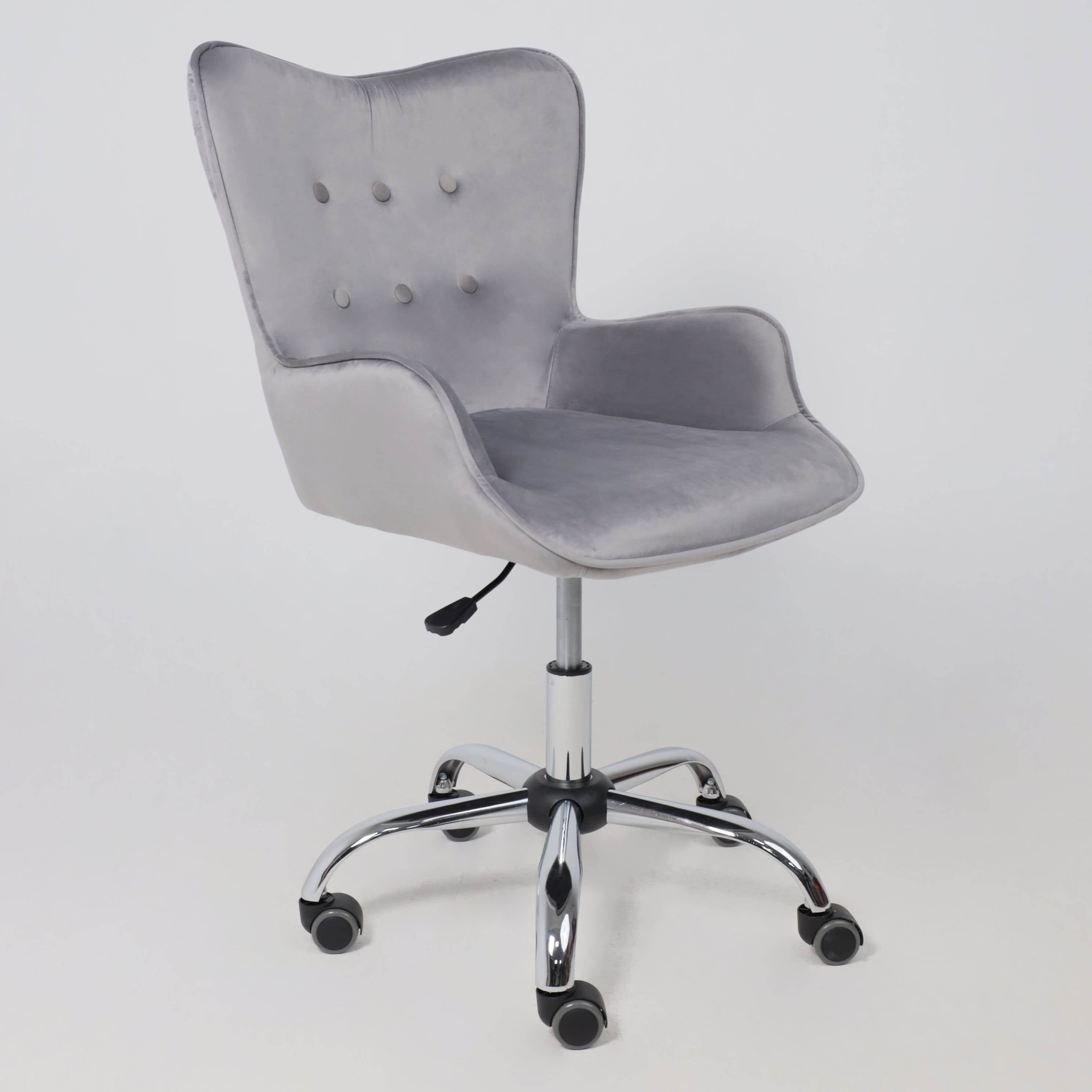 Кресло поворотное Bella, серый, велюр