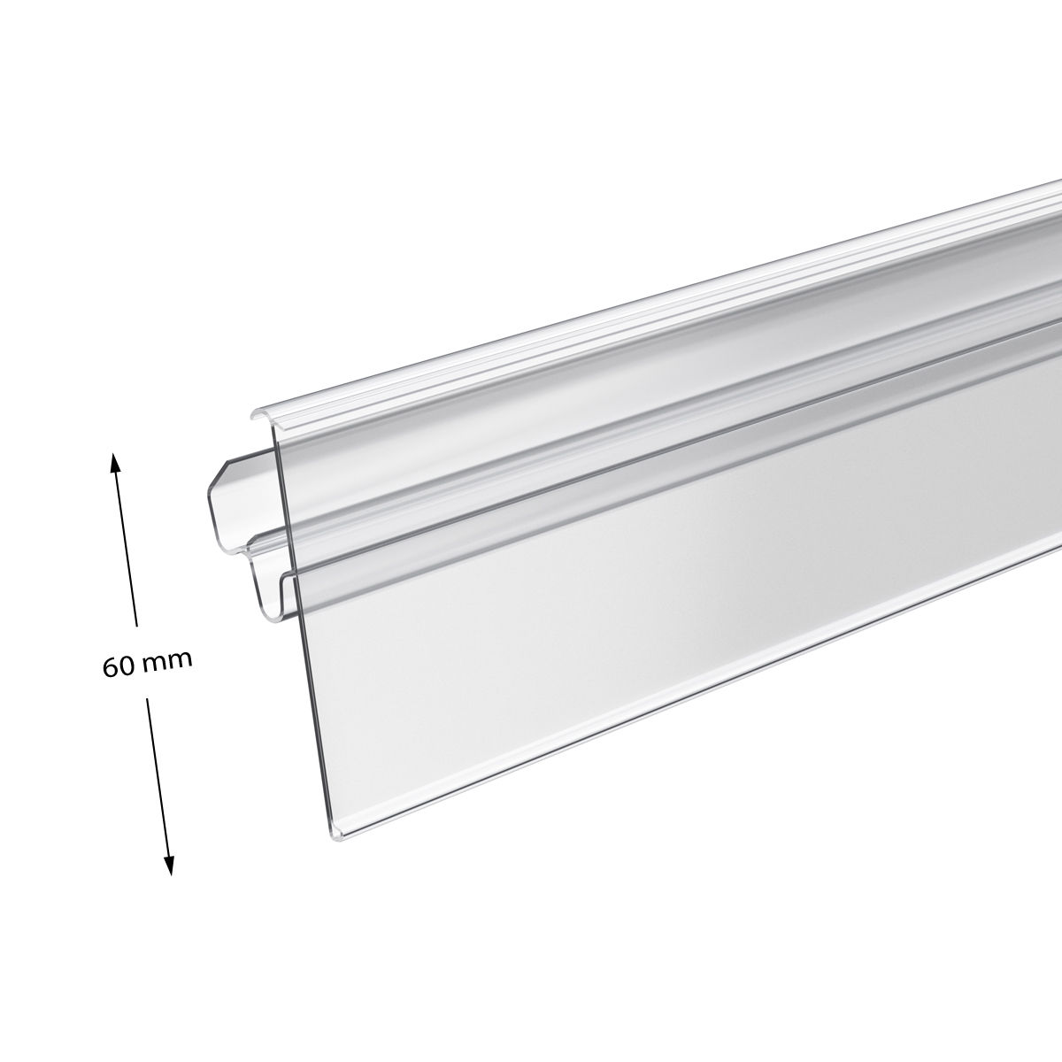 Ценникодержатель LST60 прозрачный, 988 мм двухпозиционный
