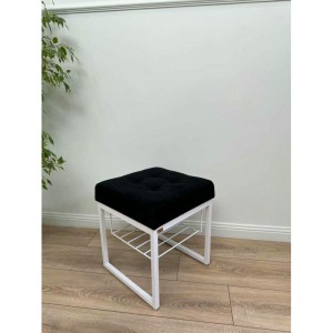 Банкетка Марсей 40-44 с полкой (черный/белый)