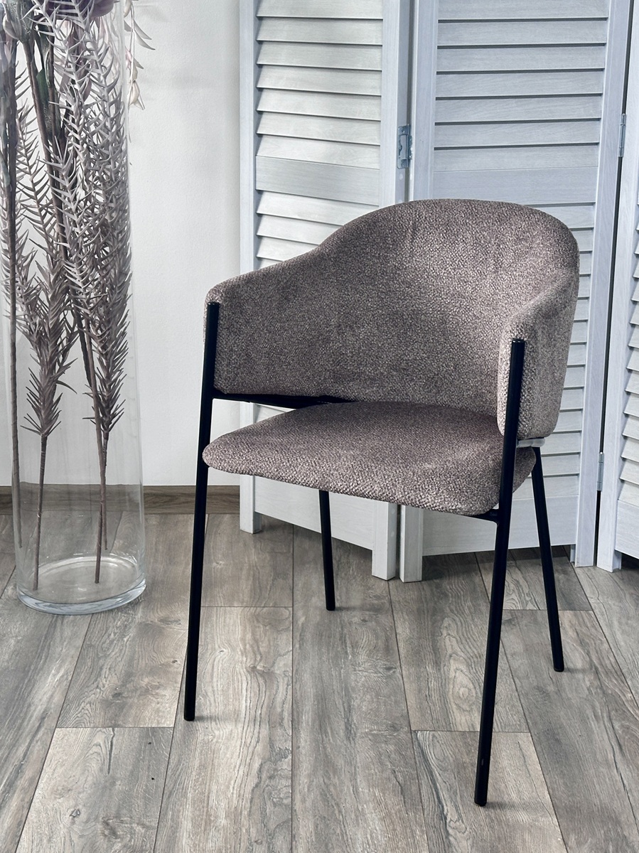 Стул ДИЛЛ, цвет Lana 30 коричневый, ткань / черный каркас