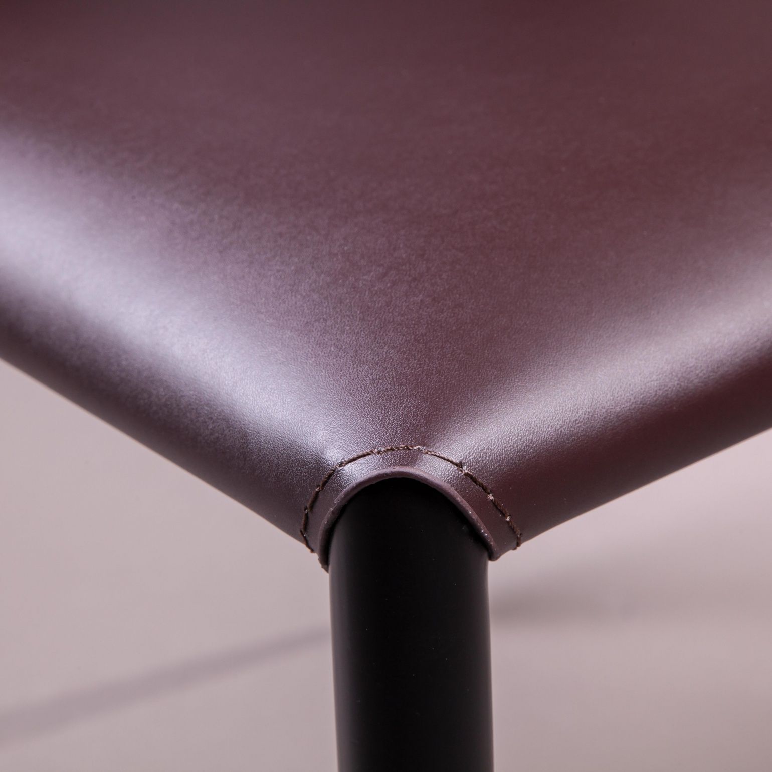 Стул полубарный Альберт, кожа коричневый