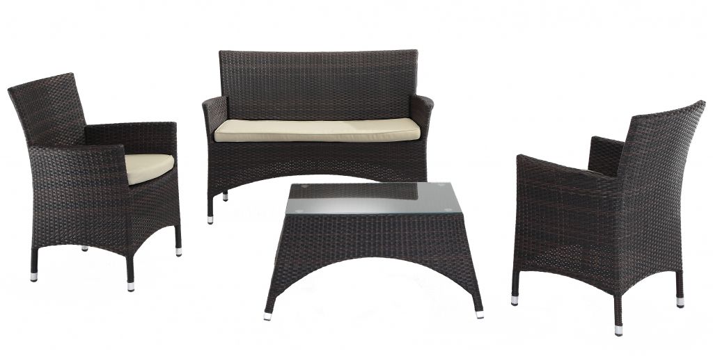 Диван плетеный двухместный с подушкой GS 909