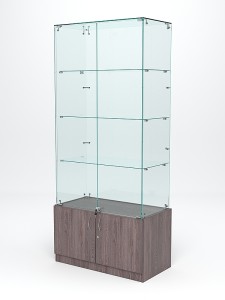 Витрина стеклянная "ИСТРА" №5 (с дверками, задняя стенка - стекло)