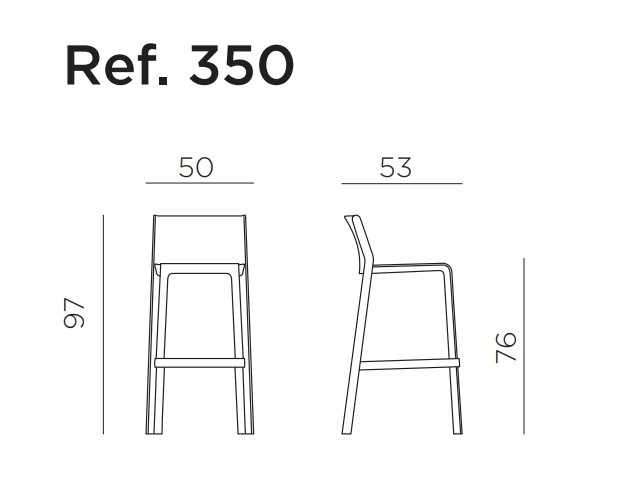 Стул пластиковый барный Trill Stool кирпичный