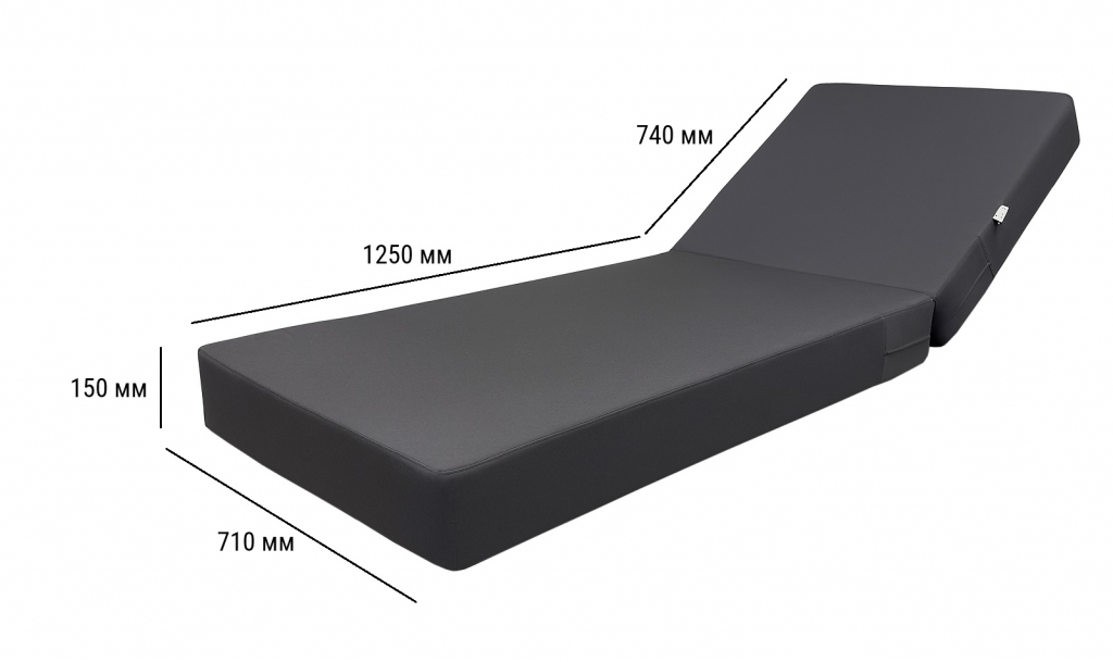 Матрас для шезлонга Mattress Acrylic серый