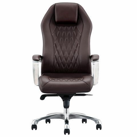 Кресло BRABIX PREMIUM "Aurus EX-705", мультиблок, алюминий, экокожа, коричневое, 532929