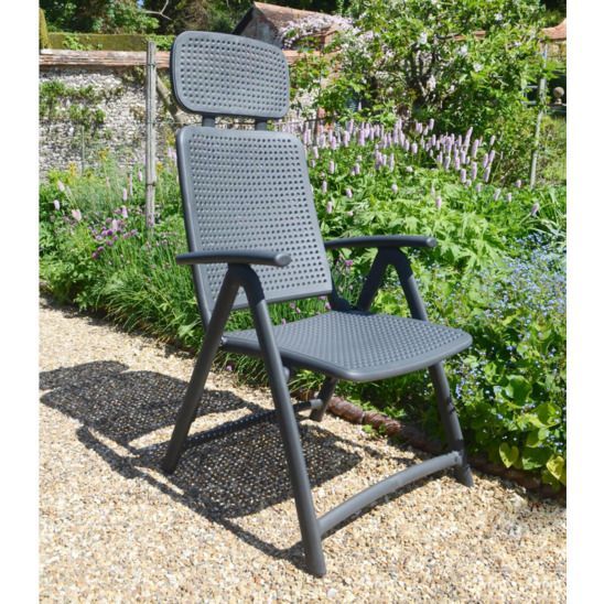 Кресло пластиковое складное Acquamarina, антрацит