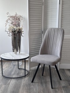 Стул ПРОВАНС 360 град. поворот. B22 Серый, велюр / черный каркас,