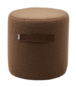 Пуф для гостиной ХАРТА (HARTA) цвет NINI-02 Тауп, барашек  / TKS-03 темно-коричневый, экокожа