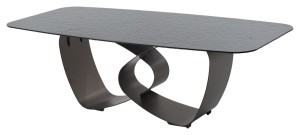Стол ТОВЕ (TOVE) 240 цвет ЧЕРНЫЙ (GREY), стекло BUBBLE  / Шоколадное золото  ®DISAUR