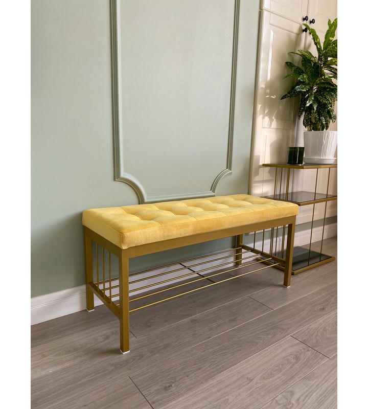 Банкетка Сканди-96-1 (желтый/золото)