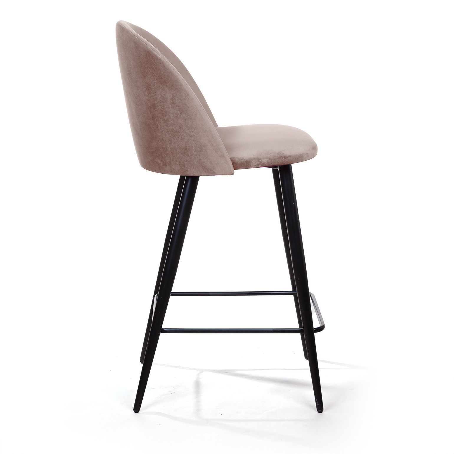 Стул полубарный Томас, бархат пепельно-бежевый 25