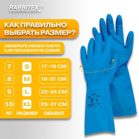 Перчатки нитриловые КЩС, STRONG, химически устойчивые, синие, размер 7-7,5, S (малый), RABBITEX (РАББИТЕКС), 700906, ACI - 009