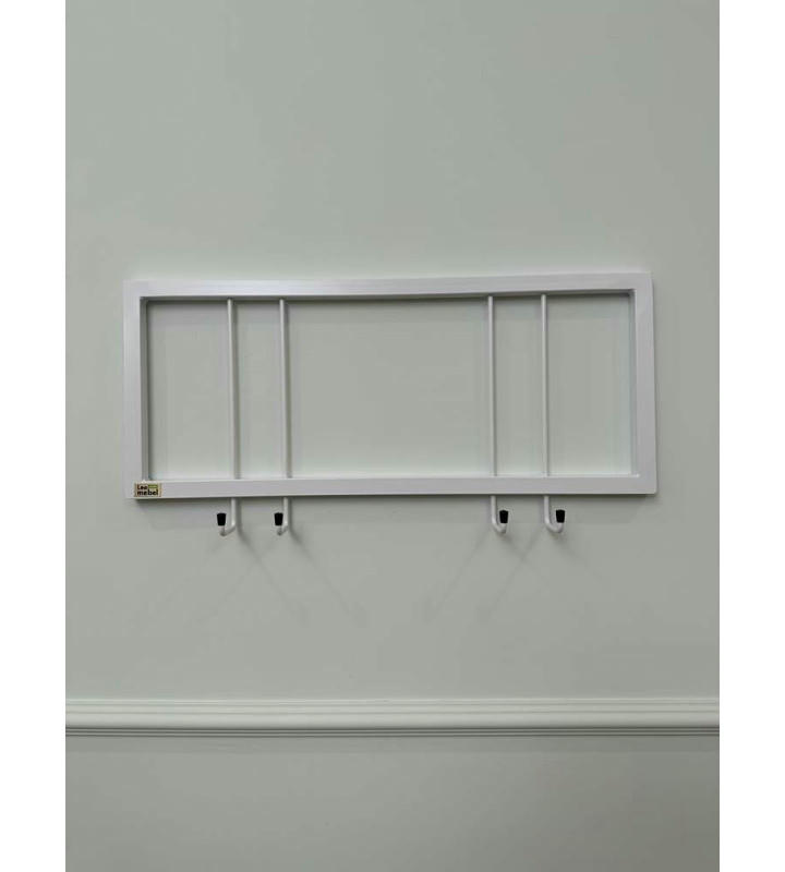 Вешалка настенная металлическая с крючками -60 (белый)