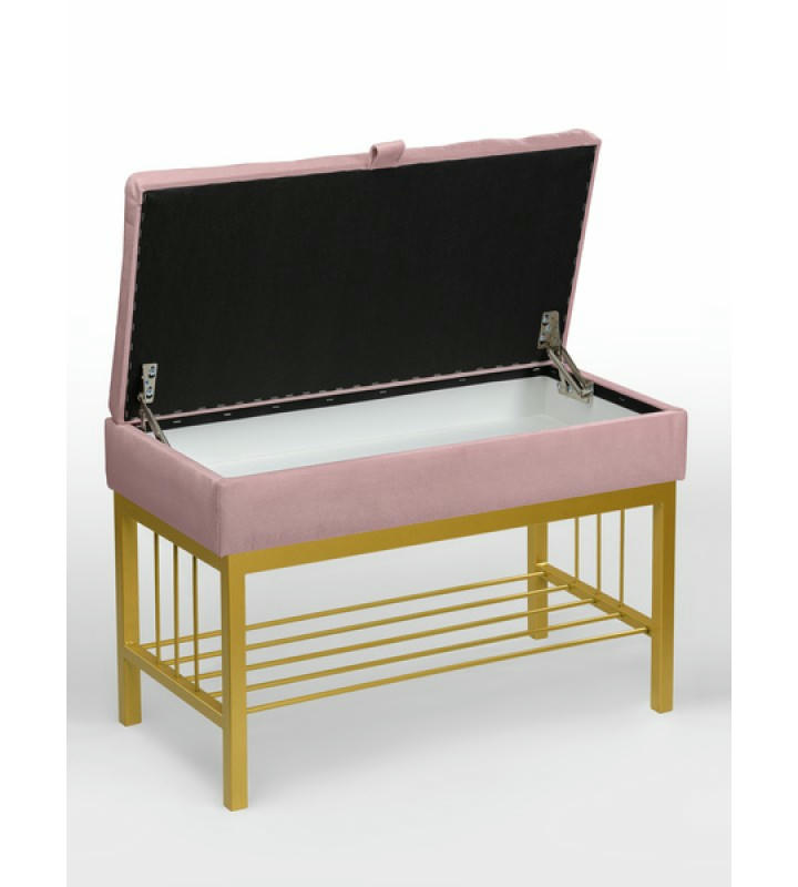 Банкетка Н-76 (золото/светло-розовый)