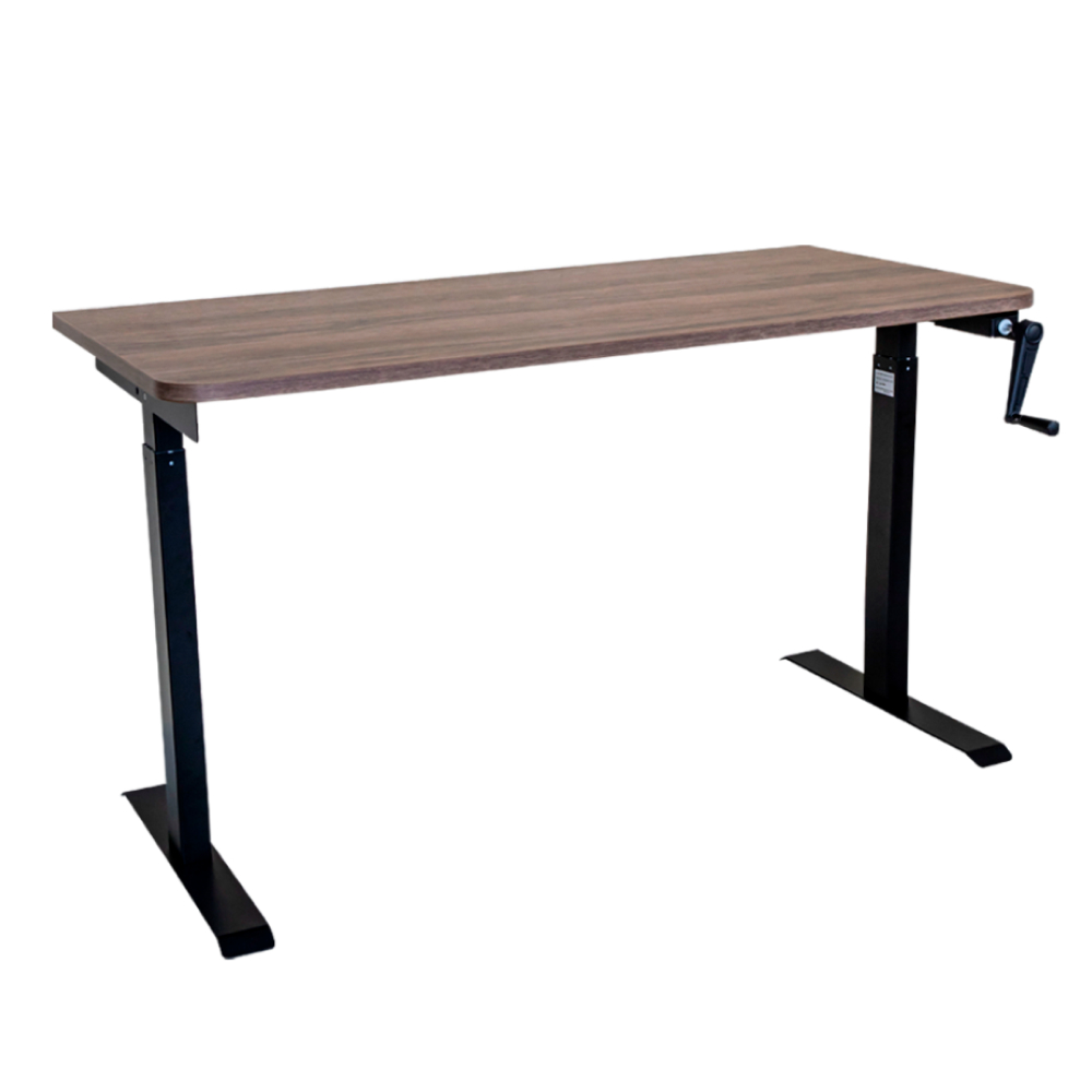 Стол с регулировкой высоты механический LuxAlto LA-T33-M1 черный/дуб коричневый ЛДСП 140*70*2.5