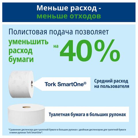 Бумага туалетная 207м, TORK (Система T8) SmartOne, КОМПЛЕКТ 8шт, Advanced, 2-сл, 4722, 472272