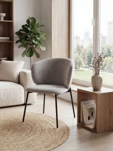 Стул БЕЛЛА, цвет H-09 Светло-серый, велюр / черный каркас