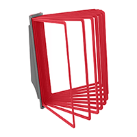 АККОРД-01.А4Gr.Rd Демосистема настенная серая 10 красных панелей А4