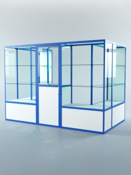 Павильон торговый из профиля пристенный №2б, Белый + Делфт голубой U525 ST9