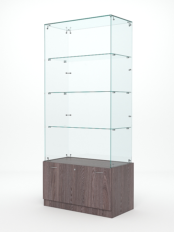 Витрина стеклянная "КРИСТАЛЛ" №105 (без дверок, задняя стенка - стекло)