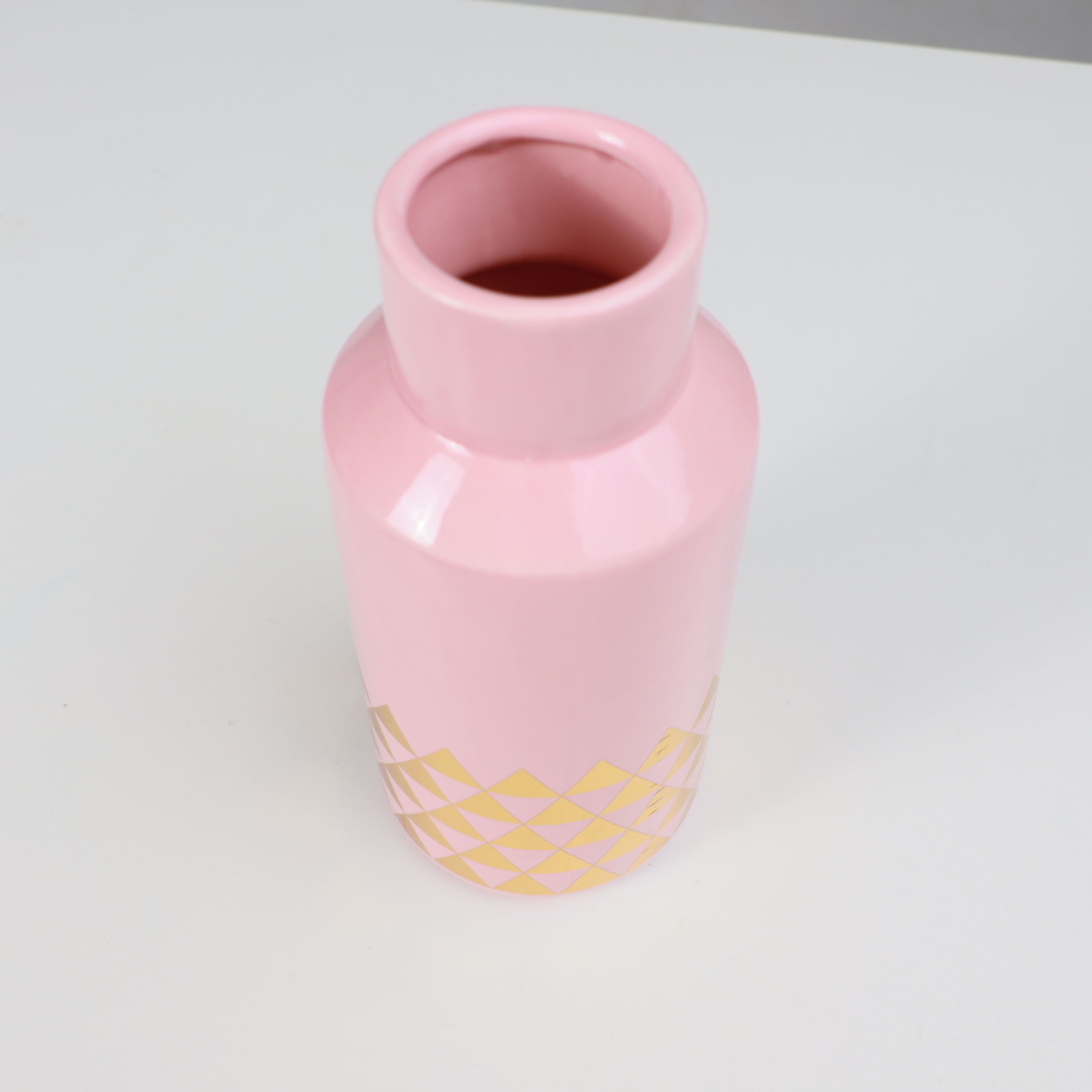 Ваза керамическая WEST, розовый, 12*12*25см