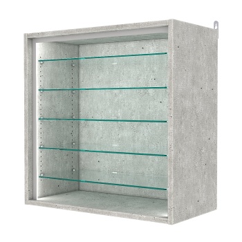 Витрина настенная с регулировочными полками №1-5ГГ-РЕГ-П, Метрополитан Грей