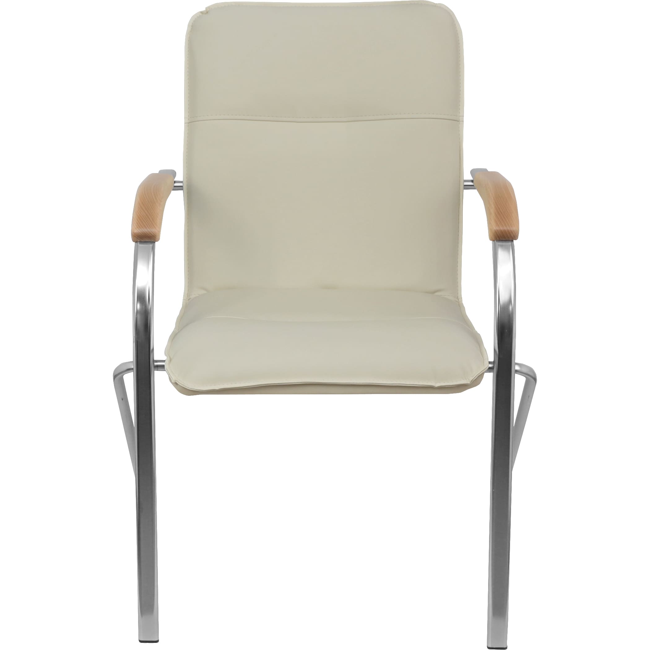 Стул Samba, кремовый, экокожа, подлокотники дерево