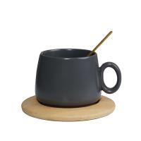 Комплект чашка с блюдцем STYLE, керамика, серый, 280мл
